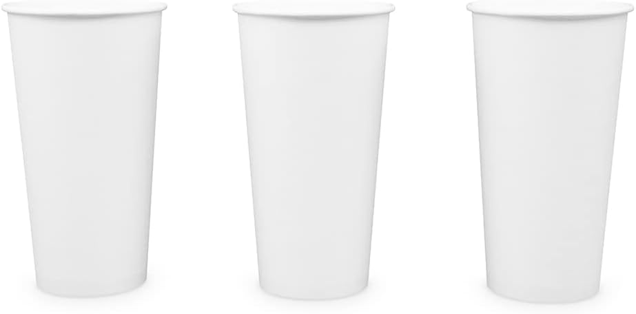 Paper Cups 20 oz 500 Pack for Coffee & Tea 20 oz Made in USA | Bulk 500 Count for Home, Office, Restaurants & Parties | Recyclable Disposable 20 Ounce To-Go Cups for Hot Drinks