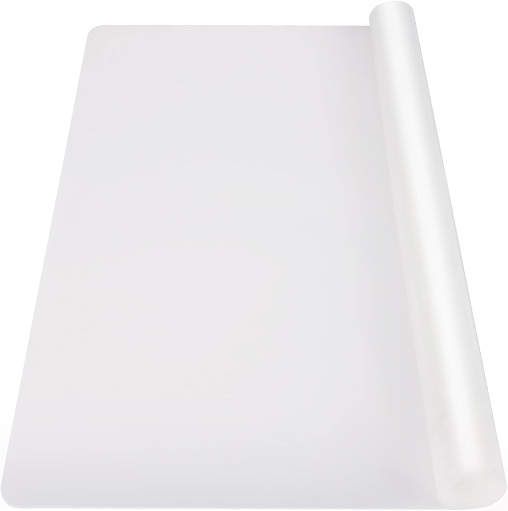 Ewen 39.4x23.5in 2mm Extra Large Silicone Mat, Thick Heat Resistant Placemat Silicone Mats for Kitchen Counter, Bar Workbench Table Protector Cover Pad for Air Fryer Coffee Maker Stove Translucent