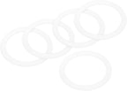 MECCANIXITY Gasket Seal Coffee Maker White Silicone Ring Replacement 42x55x2.2mm for 2-Cup Aluminium Coffee Pot, Pack of 5