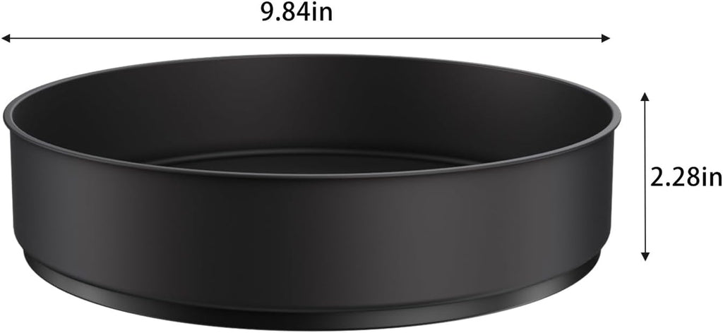 VAEHOLD Lazy Susan Stainless Steel Black Spice Rack Turntable for Pantry Cabinet - Decorative Trays Storage Containers Organizer for Kitchen Cabinet, Snacks, Bathroom (10 inches)