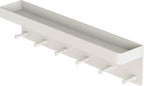 MKO Key Holder for Wall, Mail Organizer and Key Rack Wall Mount with Tray & 6 Hooks for Hallway (White)
