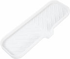 Silicone Bathroom Soap Dishes with Drain Spout-Bathroom and Kitchen Sink Organizer,Sponge Holder,Dish Soap Tray,Perfect for Dispenser,Scrubber,Bottle,Cup on Sink or Counter-White 12"×4"