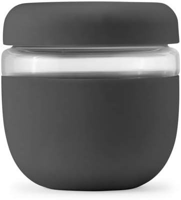 W&P Porter Seal Tight, Lunch Bowl Container w/ Lid | Charcoal 24 Ounces | Leak & Spill Proof, Soup & Stew Food Storage, Meal Prep, Airtight, Microwave and Dishwasher Safe, BPA-Free Glass