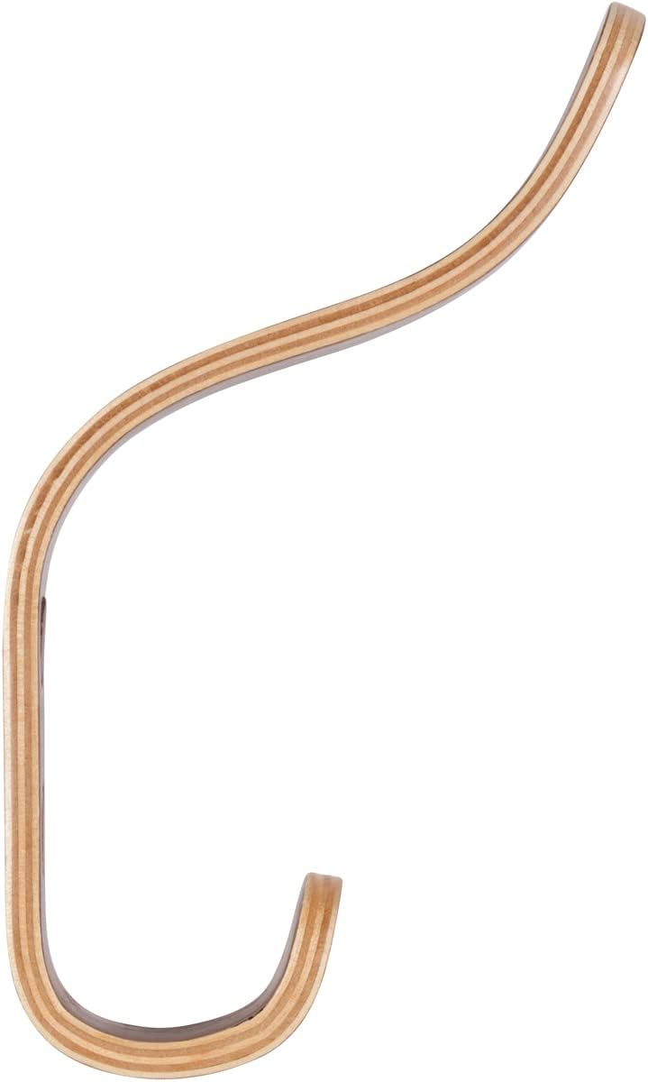 Plywood Wall Hooks Set of 4 Wood Coat Hooks Hanging Clothes Hats Robes Towels Walnut Wooden