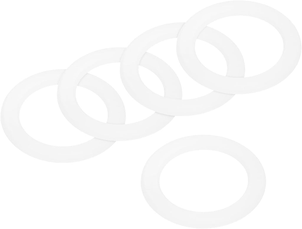 MECCANIXITY Gasket Seal Coffee Maker White Silicone Ring Replacement 38x54x3.3mm for 2-Cup Aluminium Coffee Pot, Pack of 5