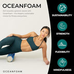 Oceanfoam Tidal Roller - Royal Marbled - Muscle Massage Foam Roller for Back Pain & Stretching - Firm and Ergonomic Wide Wave Textured - Yoga, Athletics, & Wellness - Full Size, 20" x 5"