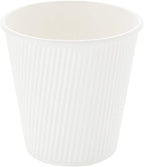 Restaurantware 8 Ounce Double Wall Disposable Coffee Cups, 500 Insulated White Paper Tumblers with Ripple Wall Design, Lids Sold Separately for Hot Drinks like Tea, Hot Chocolate, and More