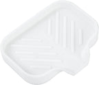 Silicone Bathroom Soap Dishes with Drain Spout-Bathroom and Kitchen Sink Organizer,Sponge Holder,Dish Soap Tray,Perfect for Dispenser,Scrubber,Bottle,Cup on Sink or Counter-White 4.9"×3.2"