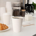 Restaurantware-12 Ounce Disposable Coffee Cups, 500 Double Wall Hot Cups For Coffee - Lids Sold Separately, Rolled Rim, White Paper Insulated Coffee Cups, For Hot Coffee, Tea, And More