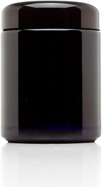 Infinity Jars Tall Black Large Ultraviolet Glass Jar 250 ml(8.3 fl oz) Airtight Smell Proof Container,Refillable Jar For Long Term Storage Oil,Coffee,Spices,Dried Goods,Tea,Glass Jar For Kitchen (5)