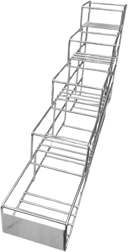 Rattleware 5 Slot Stainless Steel Syrup Bottle Rack Heavy-Duty Organizer for Coffee Bars Baristas Kitchen Storage Shelf Dispenser Holder Countertop Rack for Syrup Bottles Condiments