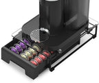 EVERIE Crystal Tempered Glass Organizer Drawer Holder Compatible with Nespresso Vertuo Capsules, Compatible with 21 Big or 30 Small Vertuoline Pods, NP01S