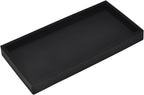 DNC 7.9" Small Silicone Bathroom Counter Tray, Vanity Tray, Kitchen Sink Soap Tray for Dish Holder Dispenser Countertop Toilet Tank Desk Organizer Black