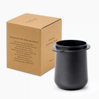 Crema Coffee Products 54mm Dosing Cup | Compatible with Breville Portafilters etc | Durable 100% Stainless Steel | Built-In Grinder Tab for Easy Transfer | Sleek, Mess-Free Design | Black Finish