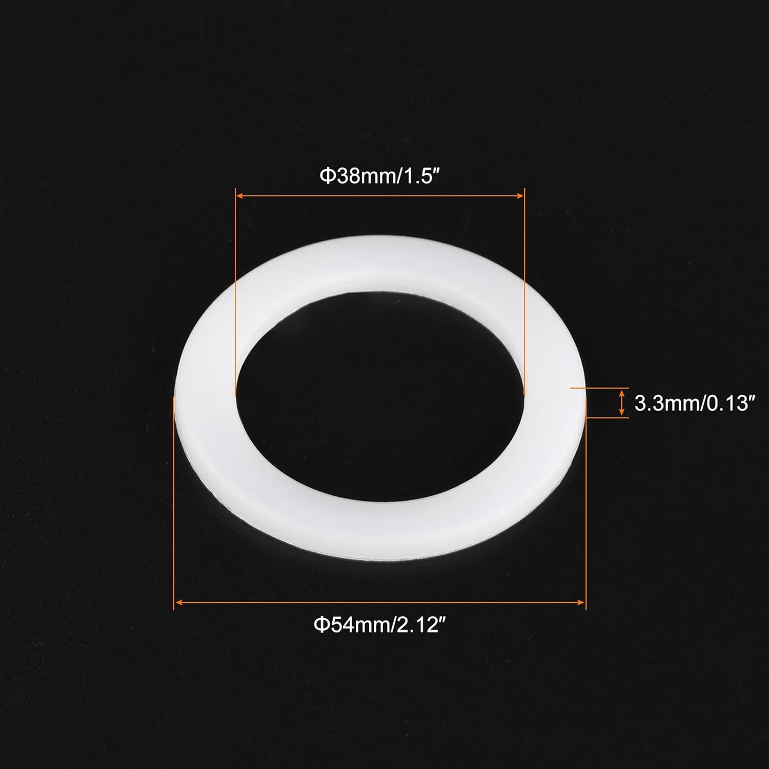 MECCANIXITY Gasket Seal Coffee Maker White Silicone Ring Replacement 38x54x3.3mm for 2-Cup Aluminium Coffee Pot, Pack of 5