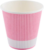Restaurantware 8 Ounce Double Wall Disposable Coffee Cups, 500 Insulated Light Pink Paper Tumblers, with Ripple Wall Design, Lids Sold Separately for Hot Drinks like Tea, Coffee and More