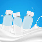 Axe Sickle 3 Pcs 8 Ounce Juice Bottles Plastic Milk Bottles Bulk Beverage Containers with Tamper Evident Caps Lids White for Milk, Juice, Drinks and Other Beverage Containers