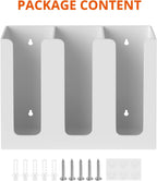 Richboom Acrylic Coffee Cup and Lid Storage Organizer Holder, 3 Compartments, White