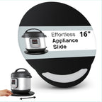 Ibyx Elegant Round Sliding Tray for Your Pressure Cooker, Air Fryer & Heavy Kitchen Appliances - Sturdy, Slides Easily from Under The Cabinet (Natural, 16”)