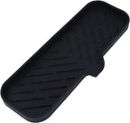 Silicone Bathroom Soap Dishes with Drain Spout-Bathroom and Kitchen Sink Organizer,Sponge Holder,Dish Soap Tray,Perfect for Dispenser,Scrubber,Bottle,Cup on Sink or Counter-Black 12"×4"