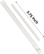 [400 Pack] Compostable Short Paper Straws Individually Wrapped, 5.75" x 0.24", Dye-free White - Great for Kids, Milk Cartons, Cocktail & Coffee