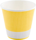 Restaurantware 8 Ounce Double Wall Disposable Coffee Cups, 500 Insulated Light Yellow Paper Tumblers with Ripple Wall Design, Lids Sold Separately for Hot Drinks like Tea, Coffee and More