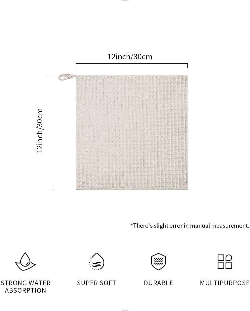 watchget Barista Micro Cloth 10 Pack, Microfiber Barista Cleaning Towels Microfiber Waffle Weave Kitchen Dish Cloth Coffee Bar Towel Coffee Machine Cleaning Cloth, Khaki(12"x12")