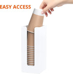 Richboom Acrylic Coffee Cup and Lid Storage Organizer Holder, 1 Compartment, White