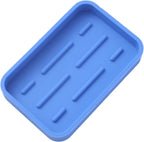 Silicone Kitchen Sink Organizer Tray for Multiple Usage,Easy Clean Sponges Holder for Kitchen Bathroom Counter or Sink,Dish Soap Dispenser,Scrubber,Bottle,Cup Lichen Blue 4.9”x 3.2”