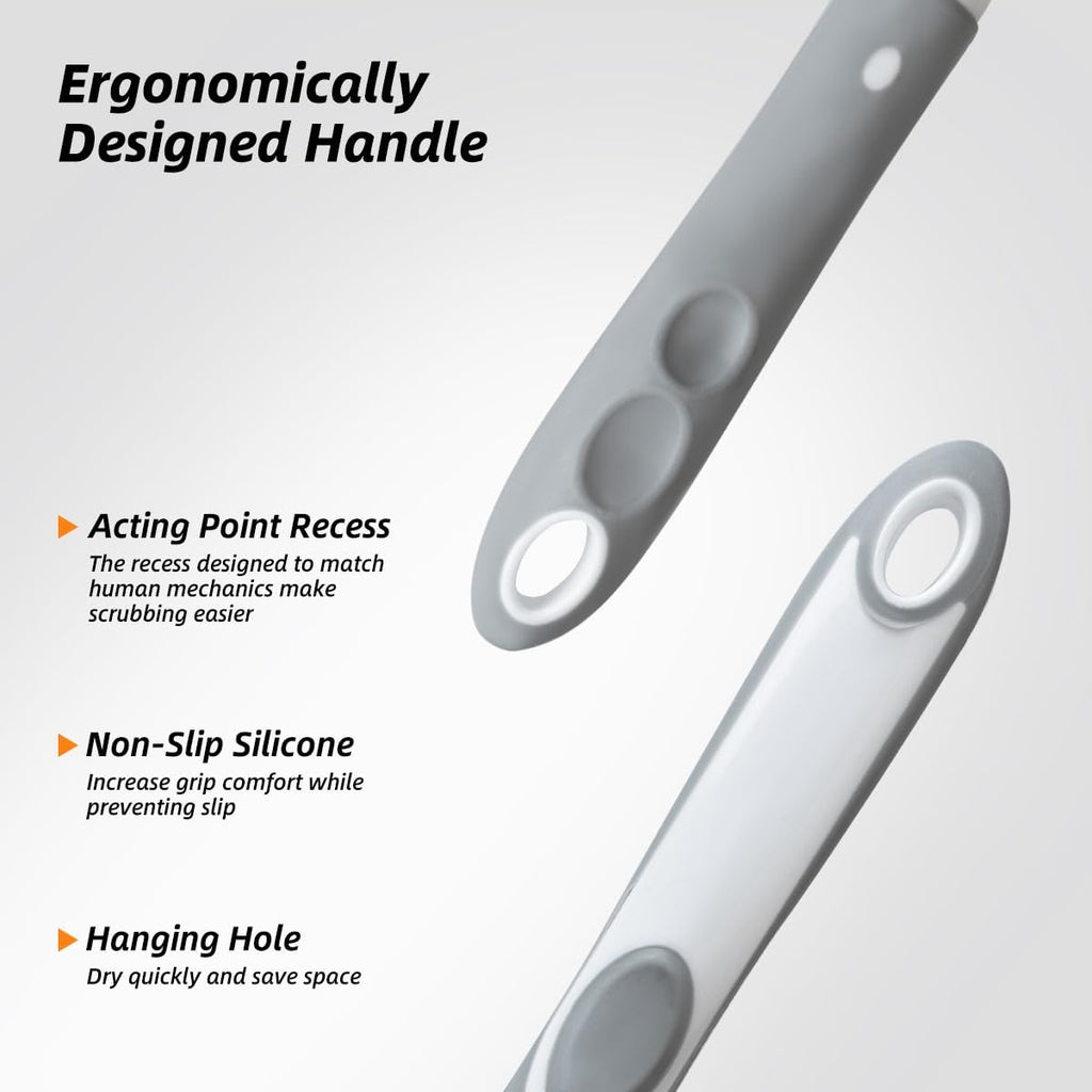 3 Pack Heavy-Duty Scrub Brush Set, Grout Brush, Shower Squeegee, Shower Cleaning Brush with Non-Slip Grip and Stiff Bristles Scrub Brushes for Cleaning Bathroom, Kitchen, Tile, Grout, Tub, Floor, Sink