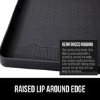GORILLA GRIP Waterproof Silicone Under Sink Mat with Raised Lip for Kitchen and Bathroom, Cabinet Shelf Liner Stay in Place Mats Dishwasher Safe Drawer Liner, Organizer Tray, 19 x 22 in, Black