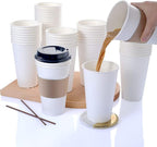 Paper Cups 12 oz 200 Pack for Coffee & Tea Made in USA | Bulk 200 Count for Home, Office, Restaurants & Parties | Recyclable Disposable 12 Ounce To-Go Cups for Hot Drinks