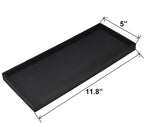 DNC Bathroom Counter Tray, 11.8" Silicone Vanity Tray, Kitchen Sink Soap Tray for Dish Holder Dispenser Countertop Toilet Tank Desk Organizer Black
