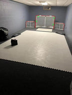 Potent Skateable Synthetic Ice Hockey Tiles (10-Pack, 21.6 SQFT) – Artificial Ice Rink Tiles for Home Hockey Training – Easy Interlocking Assembly, Expandable Design, Durable Self-Lubricating Surface