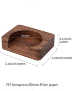 watchget Espresso Paper Filter Holder Update Coffee Filter Storage Container Coffee Filter Dispenser Compatible with Areopress (51-63mm) Round Disposable Puck Screen Paper Filters, Wood