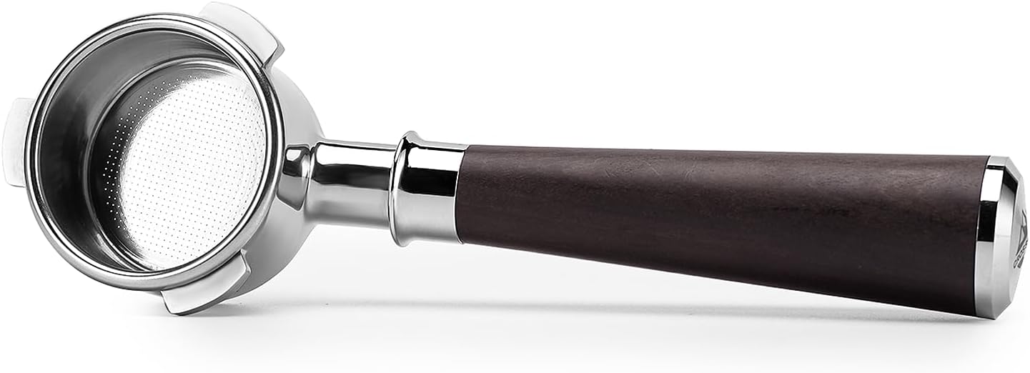 CrossCreek 54mm Espresso Bottomless Portafilter with 3 Ear | Fits 54mm Breville/Sage Barista Espresso Machine | Stainless Steel Basket and Solid Wood Handle | Espresso Accessories