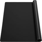 Ewen 35.6x23.5 Inch Extra Large Silicone Mats for Kitchen Counter, 2MM Thick Heat Resistant Coffee Mat Bar Mat, Glass Top Stove Cover Countertop Protector for Air Fryer, Baking, Crafts, Black
