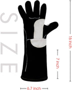 YESWELDER Leather Forge MIG Welding Gloves, Heat Fire Resistant Welders Gloves, Black, also Perfect for Grill/BBQ/Wood Stove/Oven/Fireplace/Cutting