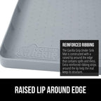 GORILLA GRIP Waterproof Silicone Under Sink Mat with Raised Lip for Kitchen and Bathroom, Cabinet Shelf Liner Stay in Place Mats Dishwasher Safe Drawer Liner, Organizer Tray, 19 x 22 in, Light Grey