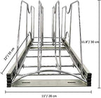 Pull Out Cookie Sheet Organizer for Cabinet, Pan and Pot Rack, Cutting Board Organizer Rack, Baking Tray Organizer for Cabinet, Adjustable Divider Width, 11" W x 22" D x 11.8" H, Chrome
