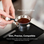 Crema Coffee Products Weiss Distribution Technique (WDT) Tool | Even Coffee Ground Distribution for Better Extraction | Stainless Steel with Silicone Grip | Includes 6 Pins & Storage Vault | White