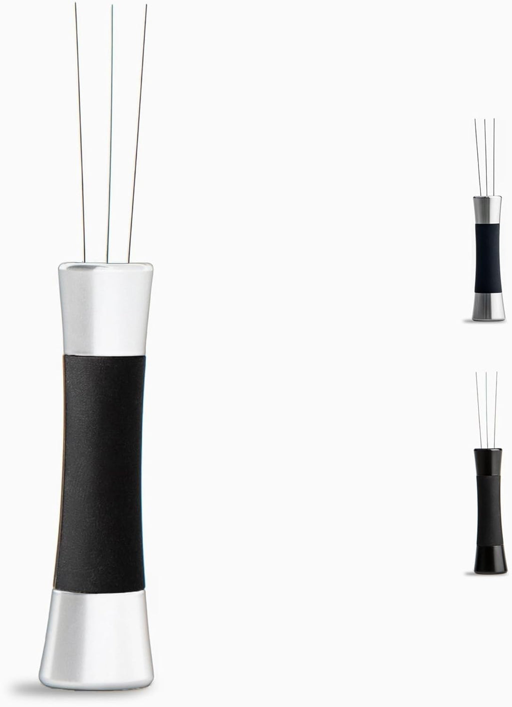 Crema Coffee Products Weiss Distribution Technique (WDT) Tool | Even Coffee Ground Distribution for Better Extraction | Stainless Steel with Silicone Grip | Includes 6 Pins & Storage Vault | White