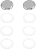 6 Pieces Moka Pot Replacement Cup Gasket with 2 Pcs Stainless Filter Silicone Moka Express Replacement Seals Funnel Kits Compatible Espresso Coffee Maker Parts(1-cup)