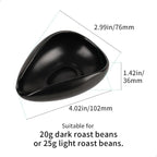 watchget Ceramic Coffee Dosing Cup & Tea Storage Tray, Single Dose Measuring Container for Coffee Beans & Loose Leaf Tea Dosing Vessel, Black