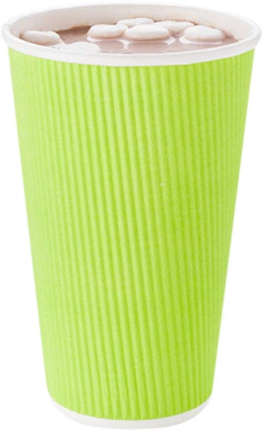Restaurantware 12 Ounce Double Wall Disposable Coffee Cups, 500 Insulated Green Paper Tumblers with Rolled Rim Design, Lids Sold Separately for Hot Drinks like Tea, Hot Chocolate and More