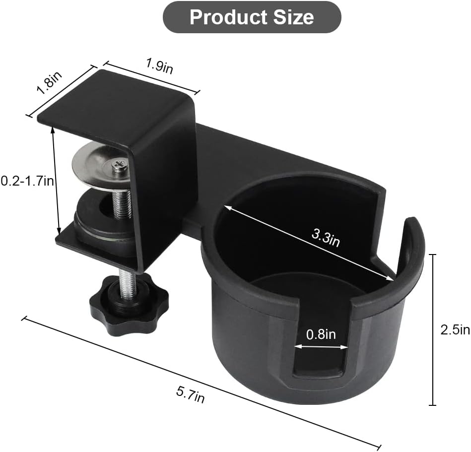 Desk Cup Holder 180° Rotating Under Table Cup Holder Anti-Spill Water Bottle Stand Coffee Mug Storage for Home Office and School