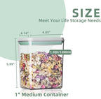 Airtight Food Storage Containers with Lids Pop Up Containers Pasta Organizer for Kitchen Pantry Cereal Snack Flour Sugar Coffee (3pc 1200ml / 1.26qt)