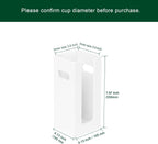 Disposable Coffee Cup Dispenser with Handles, Countertop or Wall Mount Hot/Cold Drink Cup and Lid Holder - Bathroom/Kitchen/Office Acrylic Cup Lid Storage Organizer (1 Compartment, White)