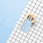 YOHKOH Mini Vacuum Insulated Water Bottle With Bamboo Lid - Stainless Steel Thermos Water Bottle for Women Girls Kids, Metal Sports Hot and Cold Water Bottle Leak-Proof BPA-Free (6.4oz,Blue)