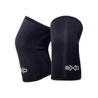 Exo Knee Compression Sleeves, Triple-Reinforcement Neoprene Sleeves for Women and Men, High-Performance Knee Compression Support for Squats, Weight Lifting, Powerlifting & Training Sleeve (7mm, Black)
